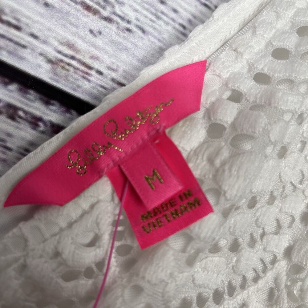 Lilly Pulitzer Parigi Skort Romper Size M Resort White Scalloped Lace Beach NWT - Picture 9 of 15
